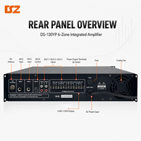 Mezclador Amplificador DSZ DS-130YP con Prioridad de Micrófono, Grabación USB para Sirena, Múltiples Entradas, 100V, Comercial, Metálico, 6 Canales, 120W