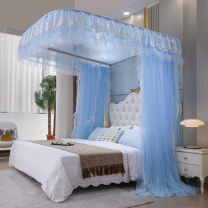 Palace Guide Rail Square Pink Girl Princess Interior Lace High Free Standing 50D Dormitorio Mosquitera - Product Image 6