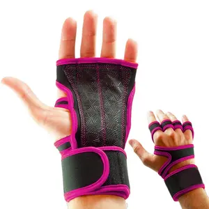 Tập thể dục Tạ găng tay chéo đào tạo tập luyện Găng tay Cổ tay hỗ trợ phòng tập thể dục găng tay chống trượt Palm Silicone đệm Unisex