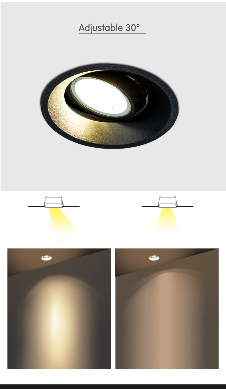Recessed Downlights Ceiling Light Adjustable GU10/MR16 Aluminium
