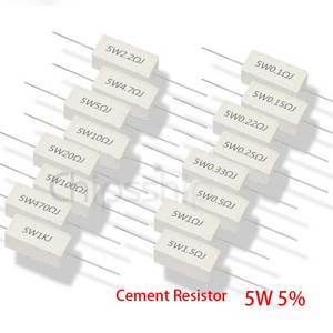 Résistance filaire en céramique 5W 10W 20 W, 0.1 0.15 0.5 2 15 20 25 30 33 100 330 1K 20K <span class=keywords><strong>Ohm</strong></span> 5 <span class=keywords><strong>10</strong></span> 20 Watt résistance au ciment <span class=keywords><strong>10</strong></span> pièces/paquet - Product Image 3