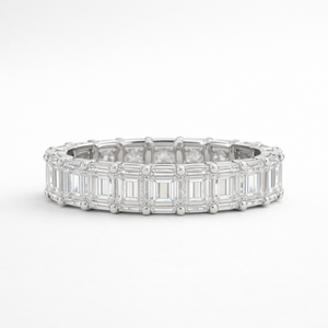 Elegante Anillo de Platino con Diamantes Cultivados en Laboratorio y Engaste Brillante, Joyería Fina para Mujer, Perfecto para Regalo de Novia - Product Image 1