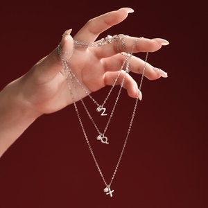 Nuova Collana Dylam con Lettera dell'Alfabeto 'Q' in Zirconia Cubica Placcata in Rodio, Collana Personalizzata con Iniziale <span class=keywords><strong>per</strong></span> Donne - Product Image 6