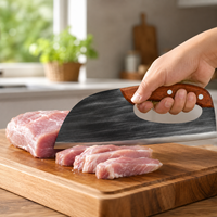 Couteau de chef chinois 40Cr15MoV, manche en bois naturel, forgé à la main, durable, hachoir de cuisine pour couper la viande et les légumes, vente en gros