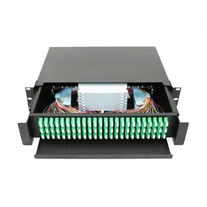 高密度接线盒机架安装144端口LC分路器滑动式ODF金属终端盒