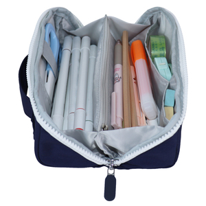 Custom Portable Pencil Case with Handle, Double Zipper Large Capacity Stationery Pouch, Multi-compartment Tool & Makeup Organize - Product Image 5