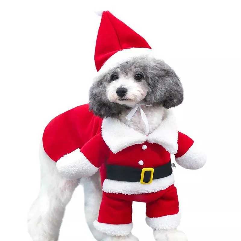 Factory Wholesale Christmas Three-dimensional Two Feet Costume Winter Pet Dress Dog Clothes Clothing Suppliers