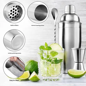 Coctelera de Acero Inoxidable de Tres Niveles con Logotipo Personalizado, 250/350/550/750 ml, Estilo Europeo, Minimalista y Moderna, Marca JY - Product Image 3