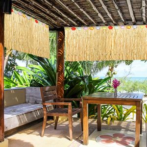 Falda de <span class=keywords><strong>mesa</strong></span> de fiesta Hawaiana de hierba de paja Luau Leis superventas Decoraciones de fiesta Luau <span class=keywords><strong>para</strong></span> fiesta de verano hawaiana - Product Image 6