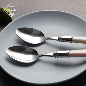 Bán Buôn 24-Mảnh Sang Trọng 18/0 Thép Không Gỉ <span class=keywords><strong>Flatware</strong></span> Set Hộ Gia Đình Màu Hồng Nhựa Xử Lý Bạc Dao Kéo Tùy Chỉnh Nhà Máy - Product Image 3