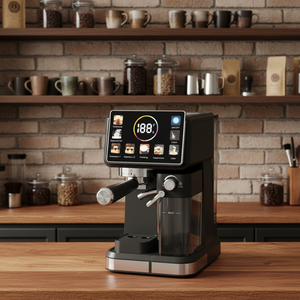 Cafetera Italiana Semiautomática Portátil para Exteriores, Uso Doméstico, Espresso, Extracción de Alta Presión, Espumador de Leche Integrado, Pantalla LCD - Product Image 5