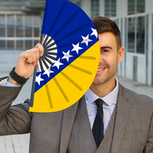 Abanicos Plegables de Bambú con la Bandera de Bosnia y Herzegovina, Abanico de Mano para Carnaval, Boda, Festival, Fiesta, Agencia de Viajes, Venta al Por Mayor - Product Image 3