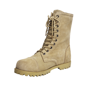 Botas Desérticas Beige HBT08 Resistentes al Aceite para Hombre, Zapatos Tácticos de Cuero de Gamuza Caqui para Entrenamiento, Servicio y Campamento en el Desierto - Product Image 1