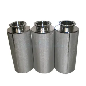 Customized different end cap ss316L pleated wire mesh filter element cpf candle filter element
