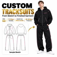 Ensemble sweat à capuche zippé et pantalon de survêtement surdimensionné personnalisé pour homme avec cordon de serrage, style streetwear, logo OEM de fabrication avec lettres