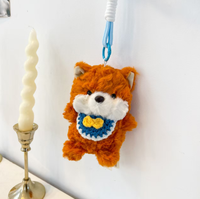 Porte-clés en peluche amusant en forme d'éléphant, renard, pingouin, ours, petit format, personnalisable, pour sac à dos