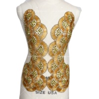 Nouvelles appliques en strass en forme d'éventail, ornées de perles et de pierres de cristal, pour corsages de robes de mariée et de soirée