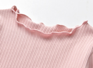 Nuevas camisetas de primavera para niñas, <span class=keywords><strong>camisas</strong></span> con lazo de encaje de manga larga blanca y rosa para niños, ropa informal de estilo sólido para niños pequeños con regalos - Product Image 6