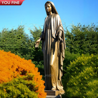 YOUFINE personnalisé église en plein air religieux catholique classique grandeur nature Bronze vierge Statue Notre-Dame de Marie Sculpture