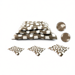 Set di 3 Tappetini per Cani in Velluto di Cotone Jacquard, Comodi Letti per Animali Domestici Marrone - Product Image 2