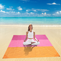 2x2.1m couverture de plage de poche imperméable tapis de Camping pliable matelas Portable léger tapis de pique-nique en plein air tapis de sable