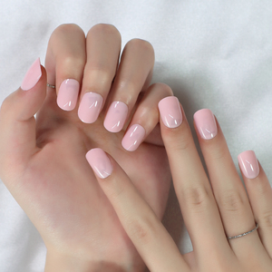 Sólido Stick en las <span class=keywords><strong>uñas</strong></span> de longitud corta Squoval Pink Press en las <span class=keywords><strong>uñas</strong></span> brillantes al por mayor - Product Image 3