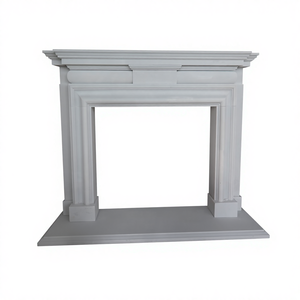 कस्टम आकार आधुनिक ग्रे संगमरमर के फायरप्लेस चारों ओर नक्काशीदार पुष्प पैटर्न पत्थर मैटल वाटरप्रूफ, बाथरूम विला के लिए टिकाऊ - Product Image 2