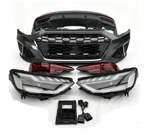 Kit de Carrocería para Audi <span class=keywords><strong>A4</strong></span> S4 B9 2017 2018 2019, Estilo RS4 B9.5 2021-2024, Parachoques Delantero y Trasero, Faros Delanteros, Actualización para <span class=keywords><strong>A4</strong></span> S4 B9 2017-2019 - Product Image 1