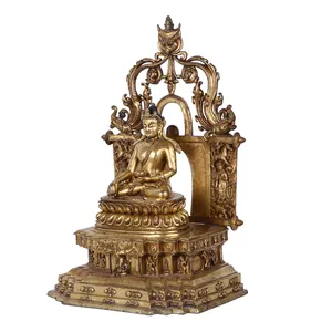 Customized Gilded Copper Five Wisdom Buddhas Statues Sculpture Religious Buddha Statue Worship