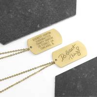 Pendentif personnalisé de style militaire en acier inoxydable mat gravé Collier à la mode Cadeau personnalisé parfait pour papa pour la fête des pères