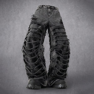 DiZNEW 2025 Jeans da Uomo Silhouette Oversize a Gamba Larga per un Movimento Senza Sforzo Jeans Distintivi del Produttore Jeans <span class=keywords><strong>Cargo</strong></span> da Uomo - Product Image 1