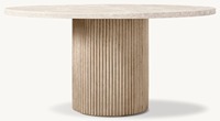 Meubles de salle à manger élégants et luxueux, table à manger ronde en marbre sur base en bois moderne haut de gamme, intérieur