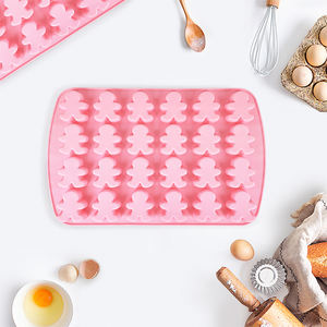 <span class=keywords><strong>Mini</strong></span> molde de pastelería de silicona <span class=keywords><strong>para</strong></span> <span class=keywords><strong>hombre</strong></span> de jengibre, bandeja de Chocolate reutilizable, modelo de pastel - Product Image 2