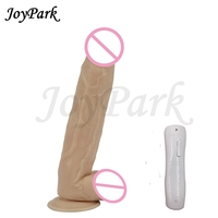JoyPark - Dildo Vibrador Negro de PVC de 12.2 Pulgadas y 10 Velocidades con Ventosa, Sin Ftalatos e Impermeable, Gran Venta