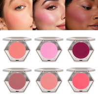 Fard à joues végétalien pigmenté sur mesure pour usine, logo OEM, 8 couleurs avec emballage doré, blush mat, maquillage de luxe