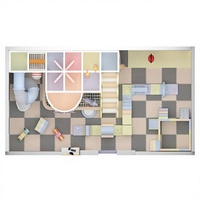 Structure de jeu souple personnalisée Naughty Castle avec toboggans LED, jeux interactifs, équipement de terrain de jeu intérieur pour enfants destiné aux centres commerciaux