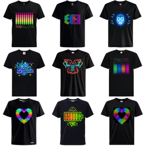 T-shirts intelligents à LED: synchronisez-vous <span class=keywords><strong>avec</strong></span> votre téléphone pour modifier les modèles d'écran flexible montés sur la poitrine - Product Image 4