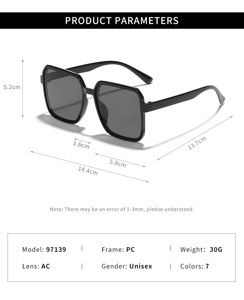 Promotion Fashion Sunglasses Wholesale Oversized Square PC Frame Gradient UV400 Lens Glasses for Street Style