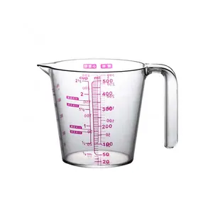 500ml BPA-Free Stackable Clear Plastic Measuring Cup with Angled