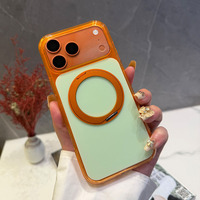 Coque de téléphone portable à chargement sans fil avec béquille rotative à 360° et design dégradé pour iPhone 18 Pro Max 17 Air 16 Plus 15 14