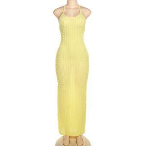 Nuovissimi Abiti Estivi Senza Maniche Sexy ed Eleganti con Schiena Scoperta e Lacci, Vestiti Casual Lunghi da <span class=keywords><strong>Donna</strong></span> - Product Image 2