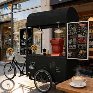Nouvelle conception de chariot alimentaire à pousser à la main en fibre de verre à 2 roues pour desserts glacés et glaces - Product Image 3