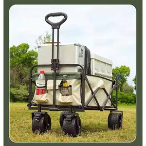 उच्च गुणवत्ता वाले आउटडोर ट्रेलर फोल्डिंग आयरन ऑक्साइड कपड़े मछली समुद्र तट हाथ ट्रॉली - Product Image 4