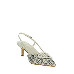 Laura Biagiotti Women's Slingback <b>Pumps</b> 8969 <b>Black</b> Beige Pointed Toe Heels - Product Image 5