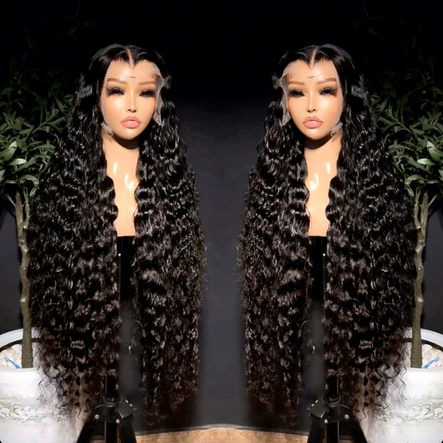 250 Density 13x4 Lace Front Wigs Human Hair Raw Virgin Brazilian 40 Inch Loose Deep Wave Glueless Wig 13x6 HD Lace Frontal Wigs
