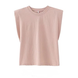 T-shirt court en coton 200 g/m² pour femme, uni, sans manches, personnalisable, qualité supérieure, vente en gros - Product Image 1