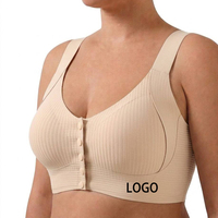 Soutien-gorge SHANGBINI à bonnets souples côtelés sur toute la surface, grande taille, avec fermeture à six agrafes, confort optimal, tricotage vertical, logo personnalisé OEM, fabrication en usine
