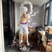 Statue de personnage d'anime One Piece en stock, statue de Nika Luffy, taille réelle, engrenage, 5 modèles artistiques en résine à des fins décoratives
