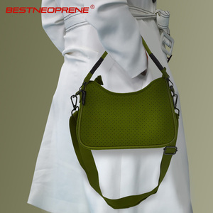 Korean Style Neoprene Women's Single-Shoulder Crossbody Bag Zip Closure Portable Polyester Fashionable Water-Proof For M