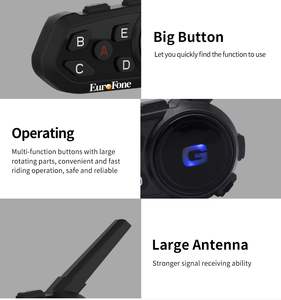 Nouveau kit d'intercom pour casque de moto <span class=keywords><strong>Europhone</strong></span> S6-1200M ABS, communication longue portée, étanche, bidirectionnel, pour 6 personnes - Product Image 5